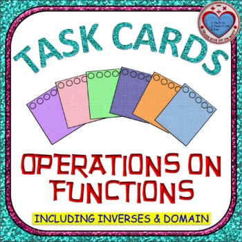 Preview of Task Cards 40 cards - Operations on Functions & Composition (With Optional QR)