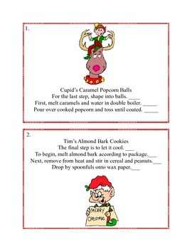 Reading-a Sequencing Activity - 3-4 Cooking With Christmas Characters 