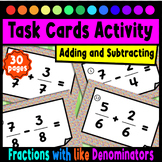 Task Cards Activity Adding and Subtracting Fractions with 