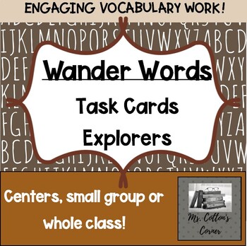 Preview of Digital AND Printable Task Cards - vocabulary of Explorers - Distance Learning