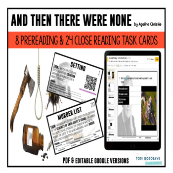 Preview of Task Cards for And Then There Were None by Agatha Christie - DIGITAL & PRINT