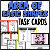 Task Cards: Area Basic Shapes | Digital & Print