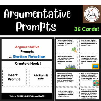 Preview of Task Cards Argumentative Prompts