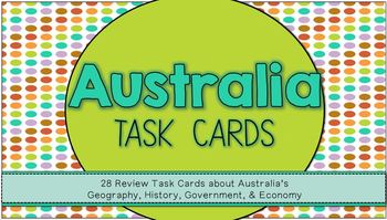 Preview of Task Cards -- Australia