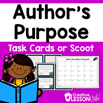 Preview of Author's Purpose Activities Task Cards or Scoot