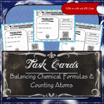 Preview of Task Cards - Balancing Chemical Equations - Free