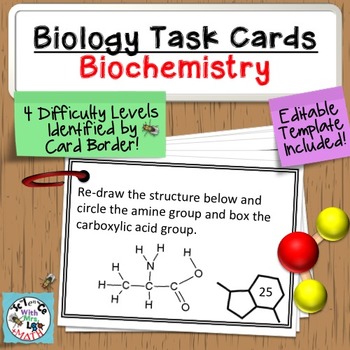 Preview of Task Cards: Biochemistry 60 Task Cards - Monomers, Polymers, Macromolecules