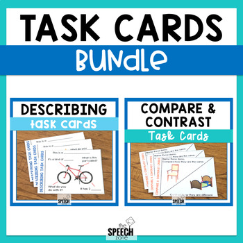 Preview of Describing and Compare and Contrast Language Task Cards Bundle