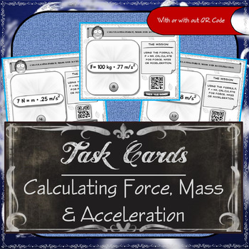 Task Cards Calculating Force Mass Acceleration By Science Of Things