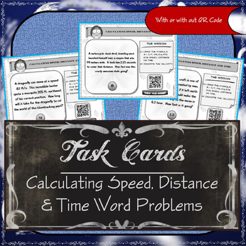 Preview of Task Cards - Calculating Speed, Distance & Time (Word Problems)