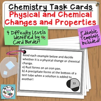 Preview of Chemistry Task Cards Introduction to Matter, Properties, and Changes