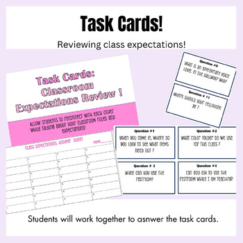 Preview of Task Cards: Classroom Expectation Review!