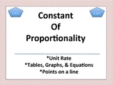 TASK CARDS: Constant of Proportionality (aka Unit Rate)
