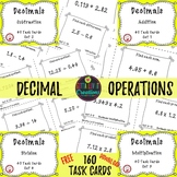 Free Download Add & Subtract Decimals Multiply & Divide Decimals 160 Task Cards