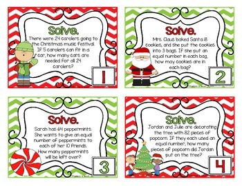 Deck the Halls with DIVISION ~ Task Cards {4.NBT.6, 4.OA.3, 3.OA.3, 3.OA.7}