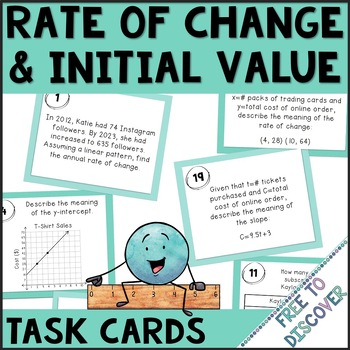 Preview of Rate of Change and Initial Value Task Cards Activity