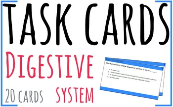 Preview of Task Cards (Digestive, Respiratory)