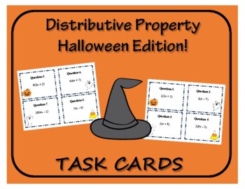 Preview of Task Cards: Distributive Property Halloween Edition!