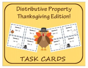 Preview of Task Cards: Distributive Property Thanksgiving Edition!