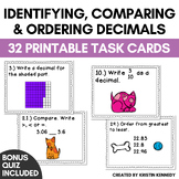 Identifying, Comparing and Ordering Decimals Task Cards