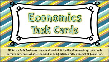 Preview of Task Cards -- Economics