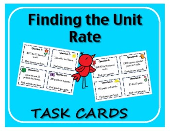 Preview of Task Cards: Finding the Unit Rate - Spring Edition!