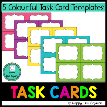 Preview of Task Cards / Flash Cards Templates (Bright Colours)