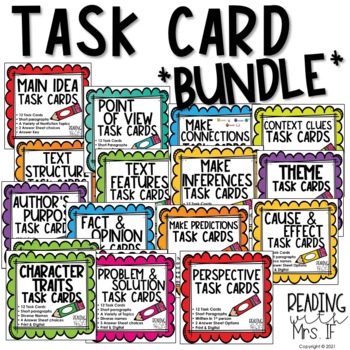 Preview of Reading Task Cards Bundle (print & digital versions)