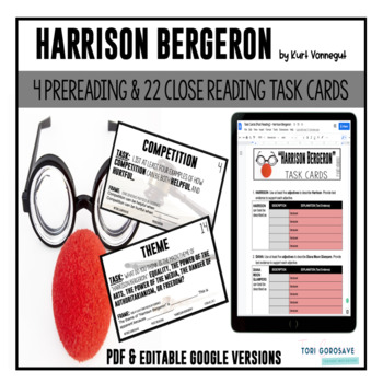 Preview of Task Cards for Harrison Bergeron - DIGITAL & PRINT