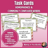 Low Prep Task Cards: Homophones & Commonly Confused Words 