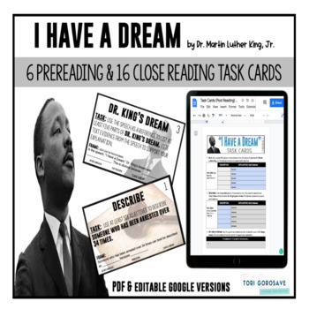 Preview of Task Cards for I Have a Dream - DIGITAL & PRINT