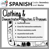 Task Cards, INB Notes & Game for Clothing, Demonstrative A