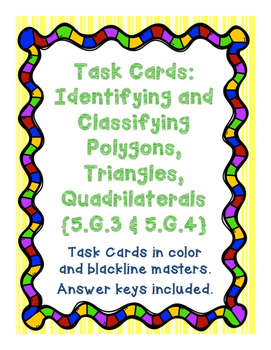 Preview of Task Cards: Identifying and Classifying Polygons, Quadrilaterals, Triangles