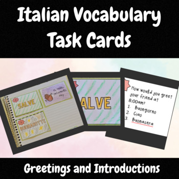 Preview of Task Cards - Italian Greetings