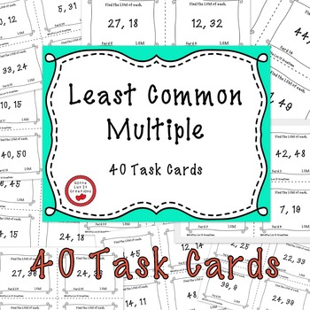 Preview of Free Download 40 Task Cards Least Common Multiple