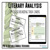 Task Cards for Literary Analysis of Any Story or Novel - D