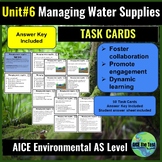 Task Cards Managing Water Supplies AICE Environmental Management