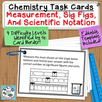 Preview of Chemistry Task Cards Measurement, Significant Figures, Scientific Notation