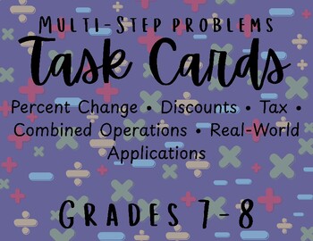 Task Cards - Multi-Step Word Problems by Katherine Fielder | TPT