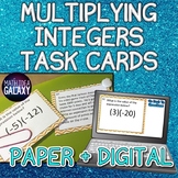 Multiplying Integers Task Cards- Printable & Digital Resource