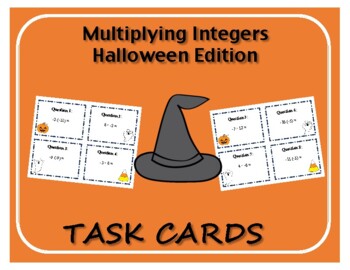 Preview of Task Cards: Multiplying Integers - Halloween Edition!