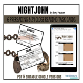 Task Cards for Nightjohn by Gary Paulsen - DIGITAL & PRINT