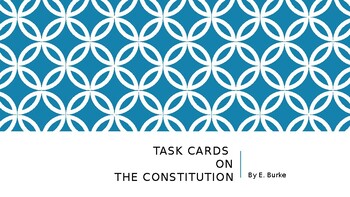 Preview of Task Cards On The Constitution