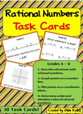 Task Cards - Plot Points, Order Rational Numbers, Absolute Value