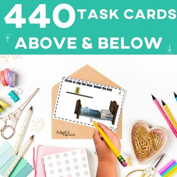 Preview of Task Cards: Position Words: Above and Below ( + Digital Task Cards)