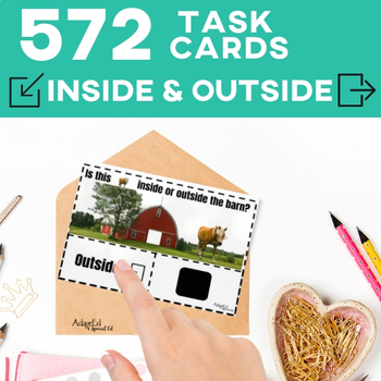Preview of Task Cards: Position Words: Inside and Outside ( + Digital Task Cards)