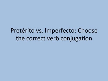 Task Cards: Pretérito e Imperfecto: Choose The Correct Verb Conjugation