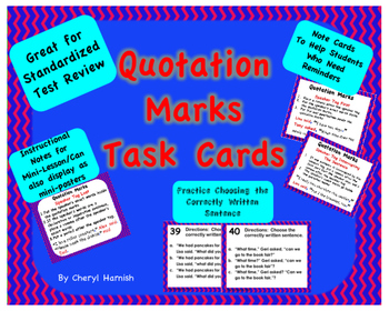 Preview of Task Cards Quotation Marks
