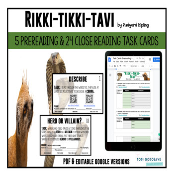 Preview of Task Cards for "Rikki-Tikki-Tavi" - PRINT & DIGITAL
