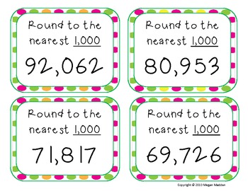 Task Cards: Rounding 10-10,000 by Megan Madden | TPT